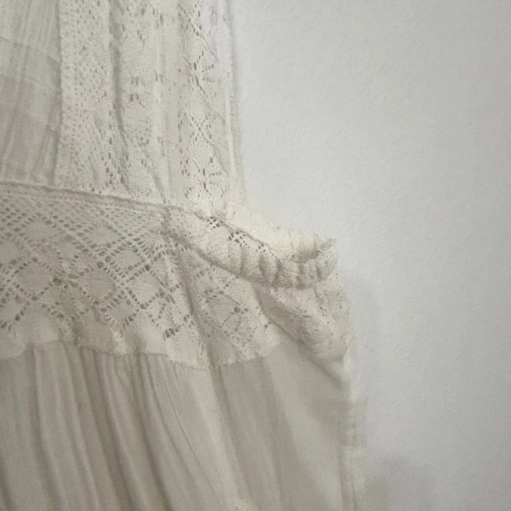Free People Intimately Tunic Boho Lace Gauze Beach Cottagecore White Womens SP - Picture 10 of 11